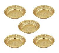 Shubhkart Solid Brass Decorative Nakshi Plate Set, Ideal for Puja, Home Decor, Diwali and Festive Gifting, Pack of 3 Plates in Small 7 cm, Medium 9.5 cm and Large 11 cm Sizes, Assorted Pack of 3