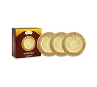 Shubhkart Solid Brass Decorative Nakshi Plate Set, Ideal for Puja, Home Decor, Diwali and Festive Gifting, Medium 9.5 cm, Pack of 3