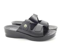 ShuCentre Aerosoft Ladies Lightweight Comfort Orthopedic Massage Pressure Point Slip On Mule Sandals (Black, UK Footwear Size System, Adult, Women, Numeric, Medium, 6)