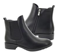 ShuCentre Ladies Chelsea Ankle Boots with Inside Zip | Comfort Classic Stylish Single Gusset Boots for Women | Smart Casual Zip Up Shoes (Black, 6 UK)