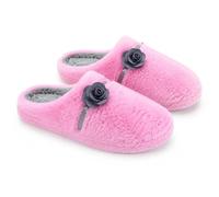 ShuCentre Ladies Comfort Lightweight Luxury Amy 3D Rose Bow Indoor Home Memory Foam Mule Slippers (Pink, Uk 3-8, UK Footwear Size System, Adult, Women, Numeric, Medium, 7)