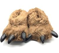 ShuCentre Unisex Novelty Monster Bear Claw Animal Slippers | Cozy Bear Claw Design Comfortable Indoor Footwear for Men Women & Kids | Fun Soft Plush Warm Slippers (Dark Brown, UK 9 / EU 43)