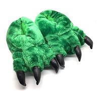 ShuCentre Unisex Novelty Monster Bear Claw Animal Slippers | Cozy Bear Claw Design Comfortable Indoor Footwear for Men Women & Kids | Fun Soft Plush Warm Slippers (Green, 12 UK/Eu 46)