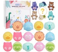 SHUCHING 14 Animal Bath Bombs Set for Kids with Toy, Organic Kids Mini Bath Bombs Gift Set, Handmade Natural and Fun for Boys Girls Toddlers Children Birthday Christmas.