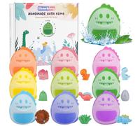 SHUCHING 9 Large Bath Bombs for Kids with Surprise Toys Inside, Dinosaur Kids Bath Bombs Gift Set, Natural Organic Bubble Bath Balls Handmade Gifts for Children Toddlers Birthday Christmas