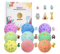 SHUCHING 9 XXL Bath Bombs for Kids with Surprise Toys Inside, Animal Kids Bath Bombs Gift Set, Natural Organic Bubble Bath Handmade Gifts for Boys & Girls Birthday Christmas Halloween