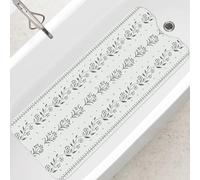 SHUCHING Boho Flowers Bath Mat Non Slip Anti Mould, 100 X 40 cm Extra Long Bathtub Mat Anti Slip, Shower Mat Non Slip Anti Mould for Bathroom Machine Washable