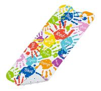 SHUCHING Colourful Handprints Bath Mat Non Slip Kids, 100 X 40 cm Extra Long Baby Bathtub Mat Anti Slip, Childrens Shower Mat Non Slip Anti Mould for Bathroom Machine Washable