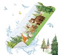 SHUCHING Kids Bath Mat Non Slip, 100 X 40 cm Extra Long Baby Bathtub Mat Anti Slip, Kids Shower Mat Non Slip Anti Mould for Bathroom Machine Washable, Woodland Animals