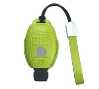 ShuDay Key Fob Cover Case Compatible with Mercedes Benz CLS CLK AMG CLK GLC GLK GLE GLS ML SL SLK A C E R S G Class Leather Holder Car Protection Interior Shell Accessories (Green)