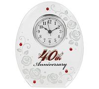 Shudehill 17852 40th Wedding Anniversary Oval Clock Ruby Wedding Gift Present