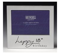 Shudehill 5" x 3" Happy 18th Photo Frame Birthday Occasion Gifts 72218, Metal, Silver,Photo Size 5" x 3.5"