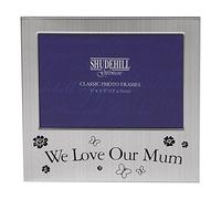 Shudehill 5" x 3" We Love Our Mum Landscape Photo Frame Gift Present 73504, Silver, Size 5''x3.5''
