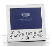 Shudehill Baby's 1st Scan Photo Frame Picture Ultrasound 77216 | Ideal for Baby Showers New Mums and Parents | Polished Satin Silver