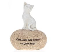 Shudehill Giftware Angel Stone - Cat Ornament - Cats Leave Paw Prints On Your Heart