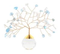 Shudehill Giftware Aquamarine Crystal Gem Tree - Tree of Serenity & Courage - Handcrafted Blue Stone Decor for Calm Spaces (Crystal Gem Tree Aquamarine)