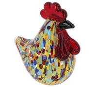 Shudehill Giftware Art In Glass Handmade Chicken Figurine - Multicoloured Decorative Glass Ornament, Farmhouse Style Collectible Gift (Art In Glass Handmade Chicken)