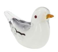 Shudehill Giftware Art In Glass Handmade Seagull Figurine - White Grey Amber Glass Ornament - Coastal Collectible Bird Décor (Art In Glass Handmade Seagull)