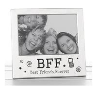 Shudehill Giftware Best Friends Forever BFF Photo Picture Frame Satin Silver Finish Lovely Gift, 14x13.5cm JDBFF