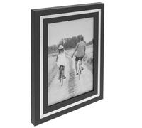 Shudehill Giftware Black Frame with Grey Silver Band Minimal Stylish Photo Frame - 5x7, 6x8, 8x10 Sizes (5x7)