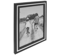 Shudehill Giftware Black Frame with Grey Silver Band Minimal Stylish Photo Frame - 5x7, 6x8, 8x10 Sizes (8x10)