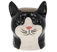 Shudehill Giftware Black & White Moggy Cat Planter - Small Ceramic Pot for Succulents & Indoor Plants