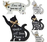 Shudehill Giftware Black & White Purrfect Pals Wooden Standing Cat Verse Plaques