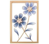 Shudehill Giftware Blue Anemone Wall Art Collection Metal Floral Panels Small and Tall Left and Right Designs (Small Right Height 38x Width 25.3x Depth 1.9cm)