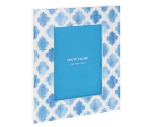 Shudehill Giftware Blue & White 6X4 Photoframe - Floral, Trellis, Tile & More Designs (Trellis)