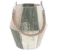 Shudehill Giftware Boho Chequered String Lantern With Rope Handle - Neutral Sage, Black or Pink Home Decoration (Sage)
