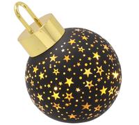 Shudehill Giftware Bright Xmas LED Bauble Collection Decorative Light Up Christmas Ornaments Assorted Sizes and Colours (Black Small Height 15x Width 12x Depth 12cm)