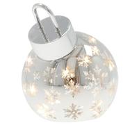 Shudehill Giftware Bright Xmas LED Bauble Collection Decorative Light Up Christmas Ornaments Assorted Sizes and Colours (Silver Small Height 15x Width 12x Depth 12cm)