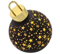 Shudehill Giftware Bright Xmas LED Bauble Collection Decorative Light Up Christmas Ornaments Assorted Sizes and Colours (Black Medium Height 17x Width 15x Depth 15cm)