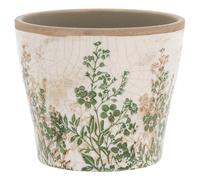 Shudehill Giftware Ceramic Botanical Floral Plant Pot, Small, Rustic Country Style, Natural Garden Home Décor