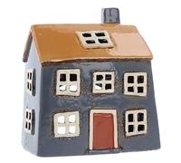 Shudehill Giftware Ceramic Village Pottery Bright Colour Range Tealight Holder, beautiful house-warming gift, Home Ornament, Candle Holder… (Blue/Yellow)