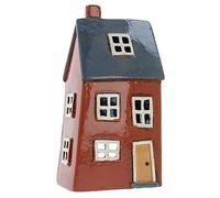 Shudehill Giftware Ceramic Village Pottery Bright Colour Range Tealight Holder, beautiful house-warming gift, Home Ornament, Candle Holder… (Red/Blue)