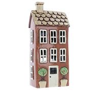 Shudehill Giftware Ceramic Village Pottery Garden House Tealight Holder, Home Ornament Candle Holder (Tall Brick)