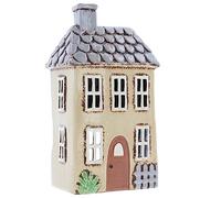 Shudehill Giftware Ceramic Village Pottery Garden House Tealight Holder, Home Ornament Candle Holder (Medium Cream)