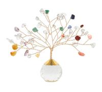 Shudehill Giftware Chakra Crystal Gem Tree - Multi-Gemstone Energy Tree on Faceted Base - Healing Decor for Mindfulness & Balance (Crystal Gem Tree Chakra)