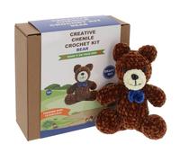 Shudehill Giftware Chenille Creative Crochet Kits Bear, Bunny, Horse, Duck, Dog, Fairy & More - Perfect for Learning or Experienced Crocheters (Bear)
