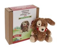 Shudehill Giftware Chenille Creative Crochet Kits Bear, Bunny, Horse, Duck, Dog, Fairy & More - Perfect for Learning or Experienced Crocheters (Patch Dog)