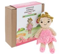 Shudehill Giftware Chenille Creative Crochet Kits Bear, Bunny, Horse, Duck, Dog, Fairy & More - Perfect for Learning or Experienced Crocheters (Fairy)