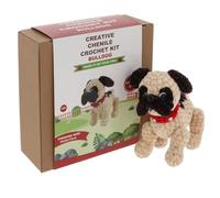 Shudehill Giftware Chenille Creative Crochet Kits Bear, Bunny, Horse, Duck, Dog, Fairy & More - Perfect for Learning or Experienced Crocheters (Bull Dog)