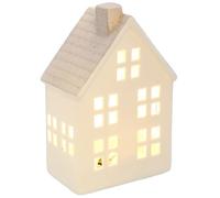 Shudehill Giftware China White LED Light Up Cute Heart House Decorations - Sage, Pink, Grey Designs (Medium Grey)