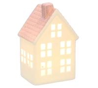 Shudehill Giftware China White LED Light Up Cute Heart House Decorations - Sage, Pink, Grey Designs (Small Pink)