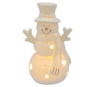 Shudehill Giftware Christmas Frosty Winter White LED Light Up Snowman Ornament Home Decortion - Tall, Jolly or Top Hat Designs (Top Hat)