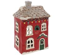 Shudehill Giftware Christmas Village Ceramic Tealight Houses, Red and White Xmas designs, plenty of designs to choose from (Garden House)
