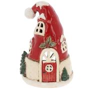 Shudehill Giftware Christmas Village Ceramic Tealight Houses, Red and White Xmas designs, plenty of designs to choose from (Santa House)
