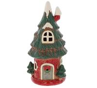 Shudehill Giftware Christmas Village Ceramic Tealight Houses, Red and White Xmas designs, plenty of designs to choose from (Tree House)