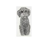 Shudehill Giftware Cockapoo Sitting Dog Ornament Silver Coloured 10cm